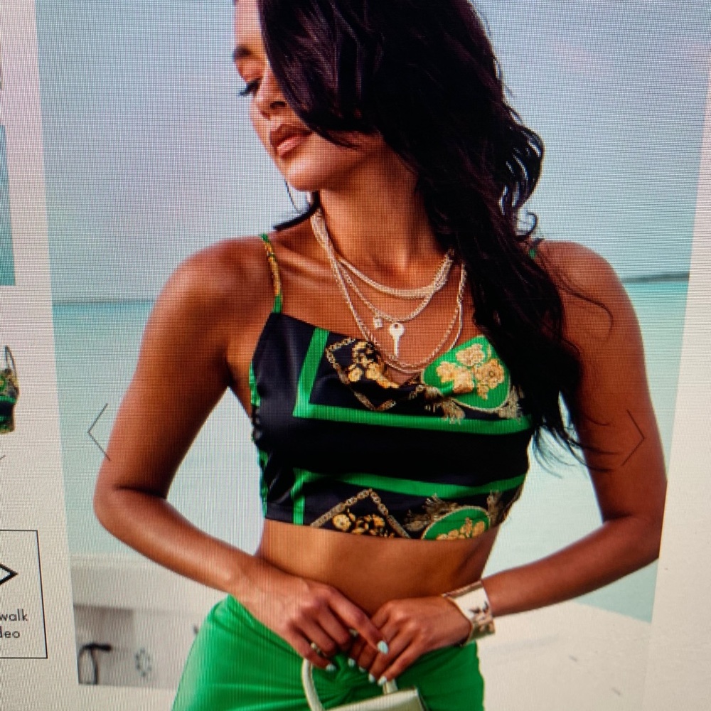 Pretty little thing green top